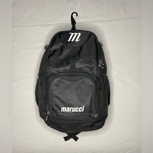 Marucci Baseball Or Softball Backpack Black Bag Great Shape Black Zippers Work